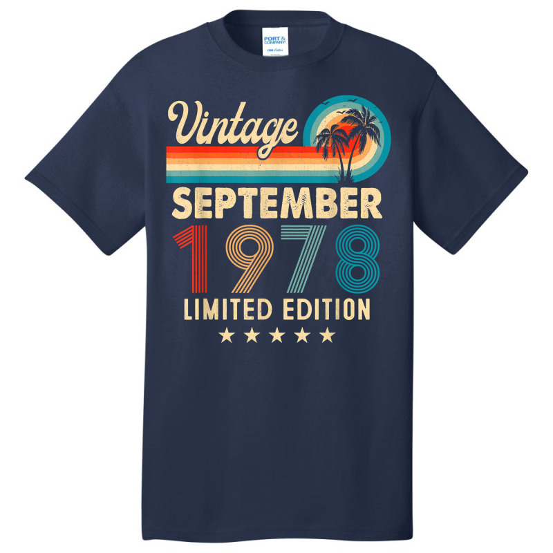 Vintage September 1978 44th Birthday Gifts T Shirt Basic T-shirt by naeqozhuhaso | Artistshot