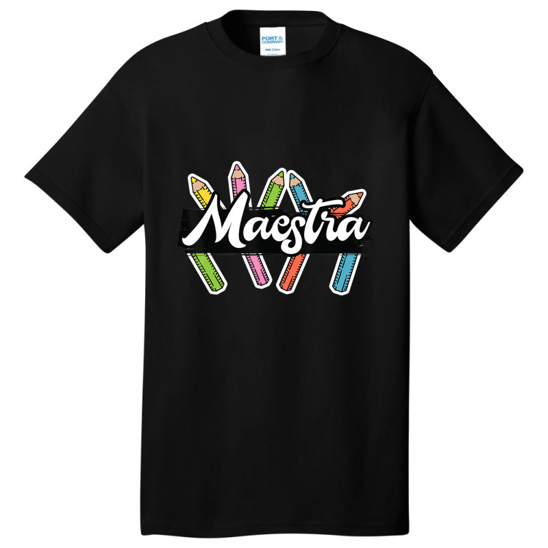 Maestra Spanish Teacher Bilingual Basic T-shirt by kentuckykonpha9 | Artistshot