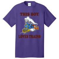 This Boy Loves Trains Gift Train Wagon Lover Basic T-shirt | Artistshot