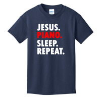 Jesus Piano Sleep Repeat Christian Music Basic Youth T-shirt | Artistshot