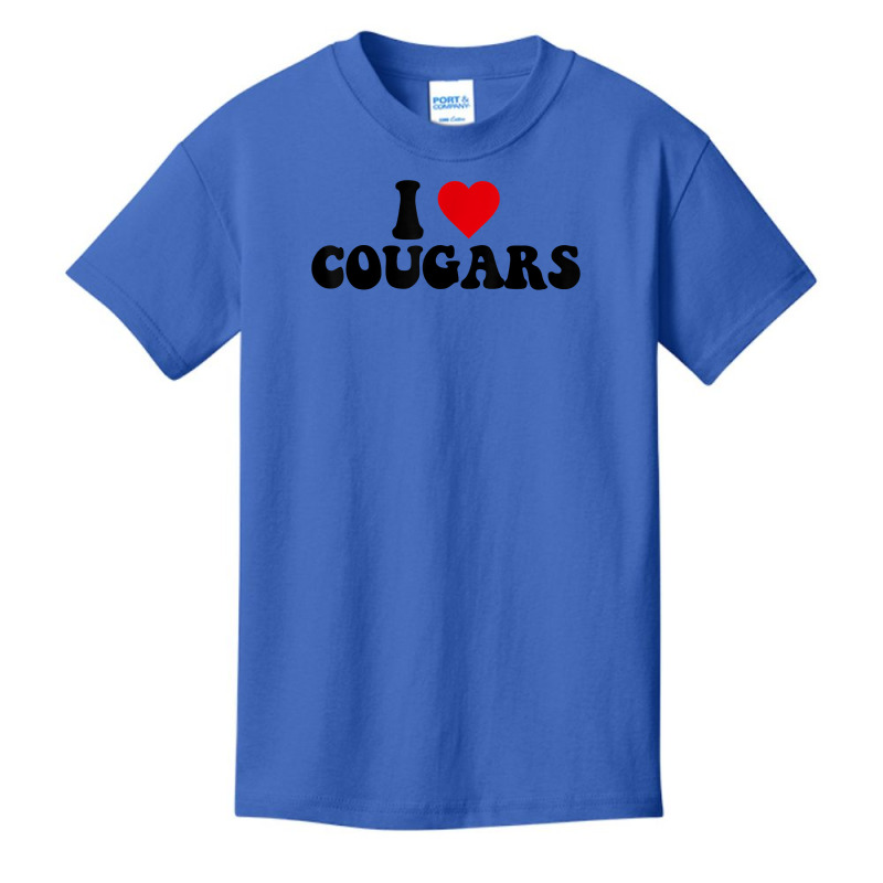 I Love Cougars T Shirt Basic Youth T-shirt by cm-arts | Artistshot