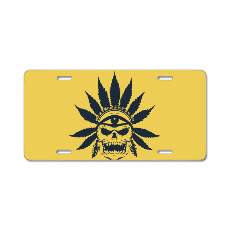 Great Skull Of Cannabis License Plate | Artistshot