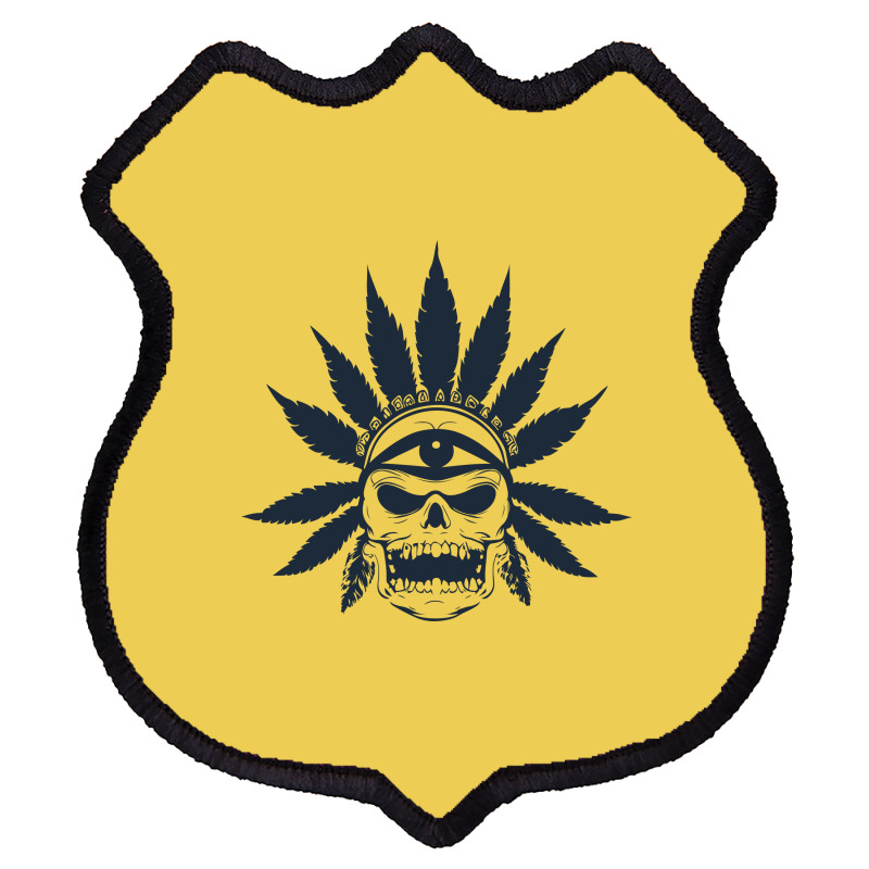 Great Skull Of Cannabis Shield Patch | Artistshot