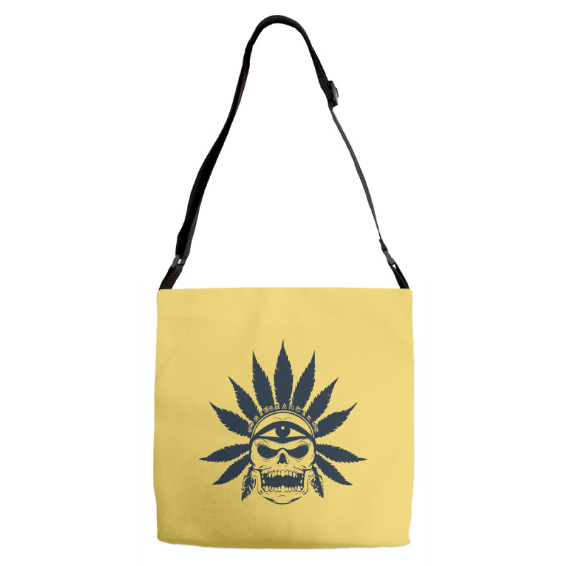 Great Skull Of Cannabis Adjustable Strap Totes | Artistshot