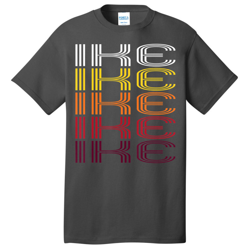 Ike Retro Wordmark Pattern Vintage Style Basic T-shirt by Sheppard Karena | Artistshot