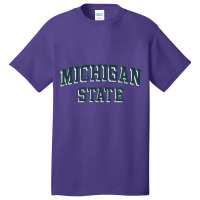 Michigan State Spartans Retro Arch Heather Gray Pullover Hoodie Basic T-shirt | Artistshot