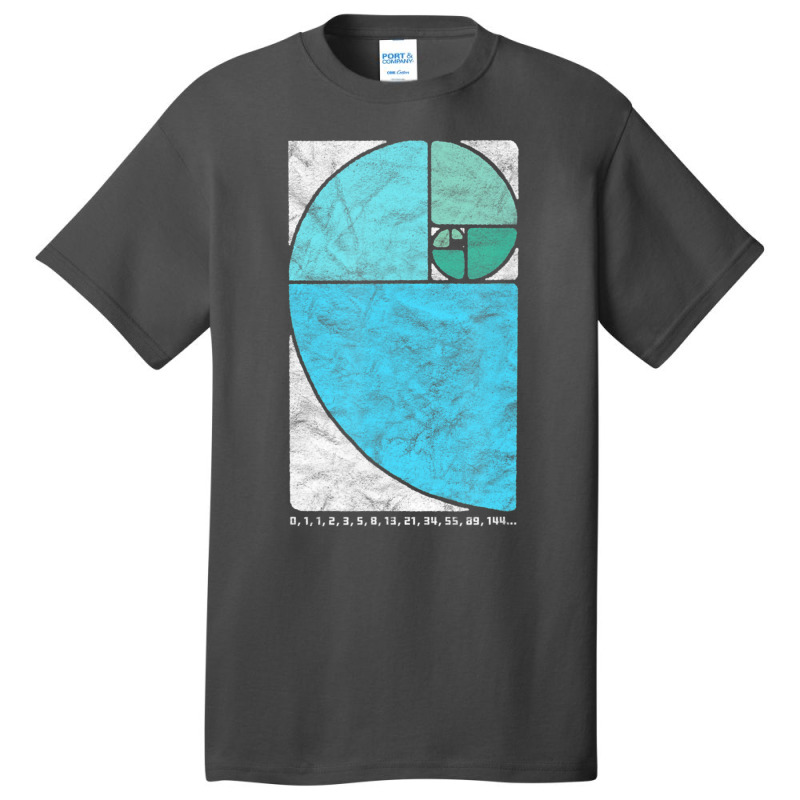 Vintage Fibonacci Sequence Golden Ratio Spiral Numbers Basic T-shirt by cm-arts | Artistshot