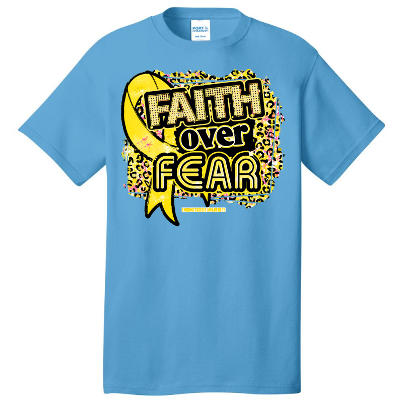 Endometriosis T  Shirt Endometriosis Awareness  Ribbon Faith Over Fear Basic T-shirt by hardlyvagabond | Artistshot