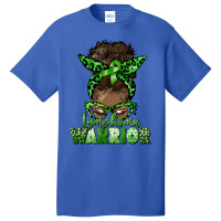 Lymphoma Warrior Afro Messy Bun Basic T-shirt | Artistshot