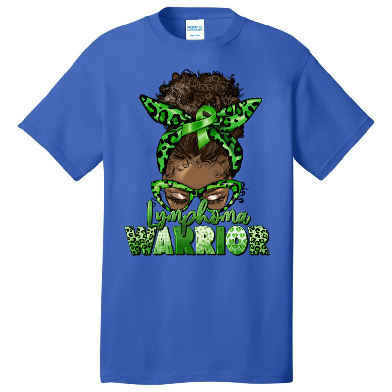 Lymphoma Warrior Afro Messy Bun Basic T-shirt | Artistshot