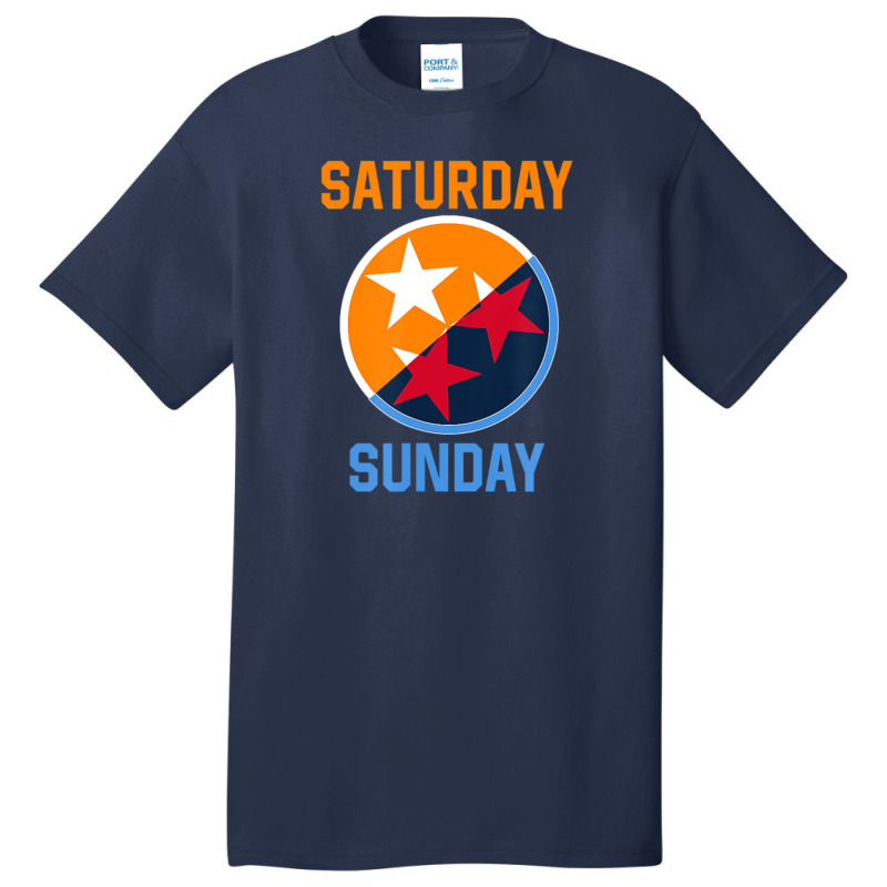 Tennessee Weekend Fan Of The Vols Football Orange White Flag 1 Basic T-shirt by MickeyRobison | Artistshot