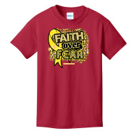 Endometriosis T  Shirt Endometriosis Awareness  Ribbon Faith Over Fear Basic Youth T-shirt | Artistshot