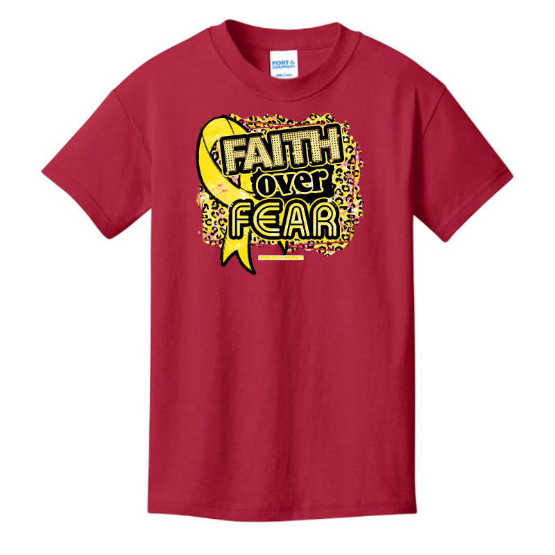 Endometriosis T  Shirt Endometriosis Awareness  Ribbon Faith Over Fear Basic Youth T-shirt by hardlyvagabond | Artistshot