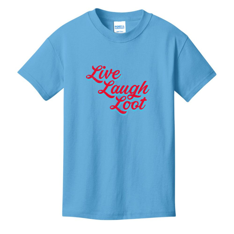 Live Laugh Loot (worn - Red Cyan) Basic Youth T-shirt by Kuwannin528 | Artistshot