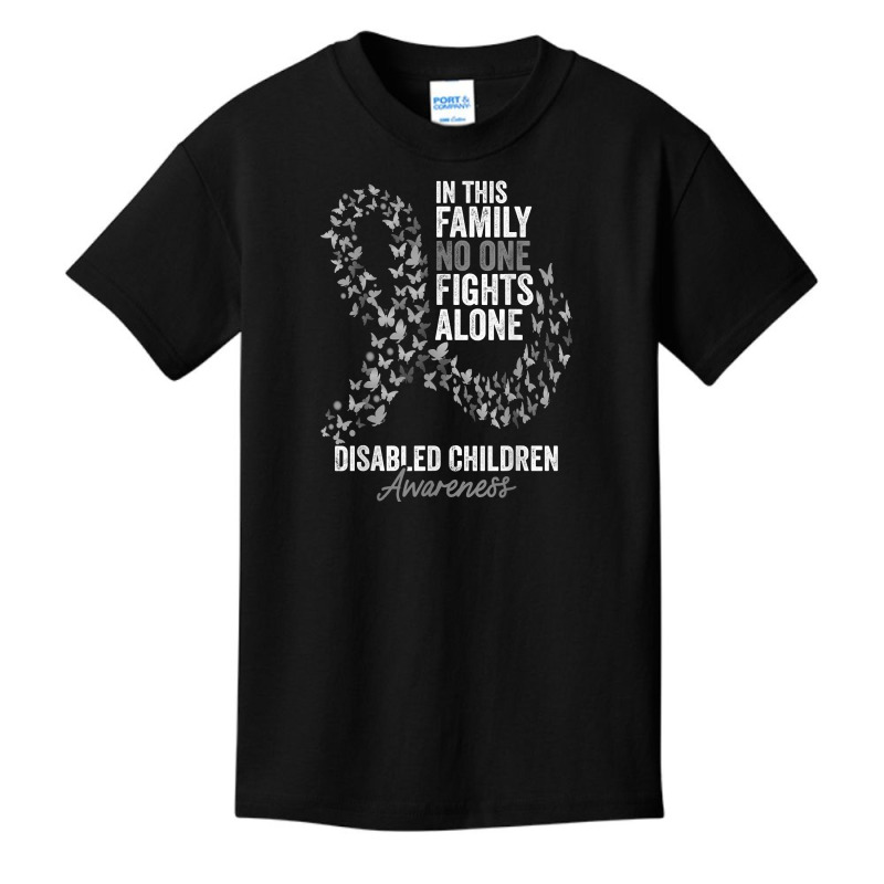 Disabled Children Awareness Month Butterflies Silver Ribbon T Shirt Basic Youth T-shirt by cm-arts | Artistshot