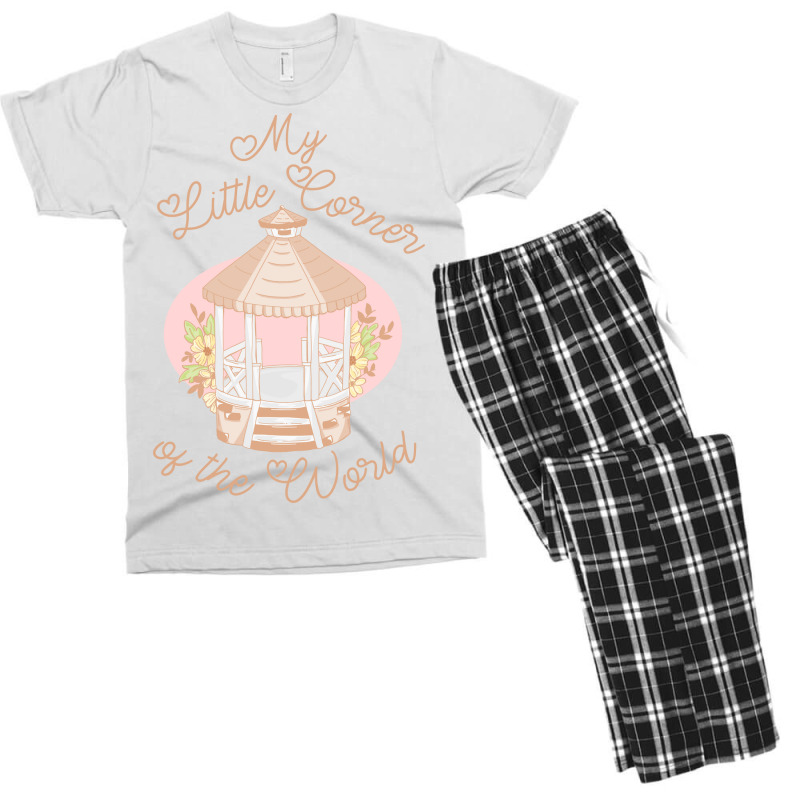 Typography My Little Corner Of The World Men's T-shirt Pajama Set | Artistshot