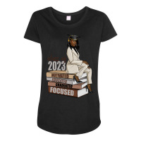 Class Of 2023 Graduated Black Woman Senior Maternity Scoop Neck T-shirt | Artistshot