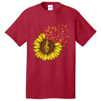 Sunflower Music Note Music Lovers Basic T-shirt | Artistshot