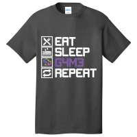 Eat Sleep Game Repeat Mmo Rpg Leetcode Leet Gift Basic T-shirt | Artistshot