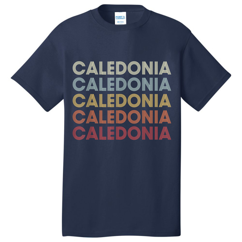 Caledonia Michigan Caledonia Mi Retro Vintage Text T Shirt Basic T-shirt by cm-arts | Artistshot