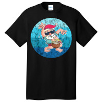 Santa Coconut Drink Vintage Ocean Water Christmas In July T Shirt Basic T-shirt | Artistshot