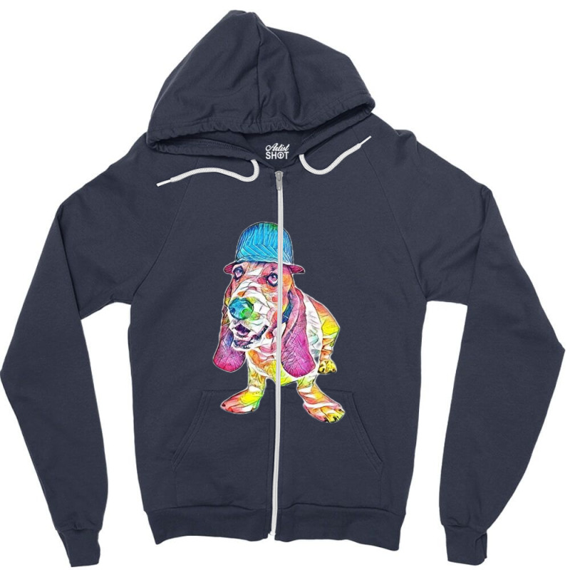 A Funny Basset Hound Dog Wear Zipper Hoodie | Artistshot