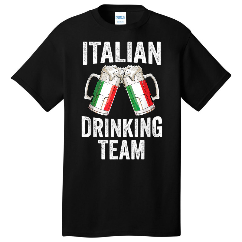 Italian Drinking Team Salute Italy Flag Funny Oktoberfest T Basic T-shirt by MikaelaLynnHolbrook | Artistshot