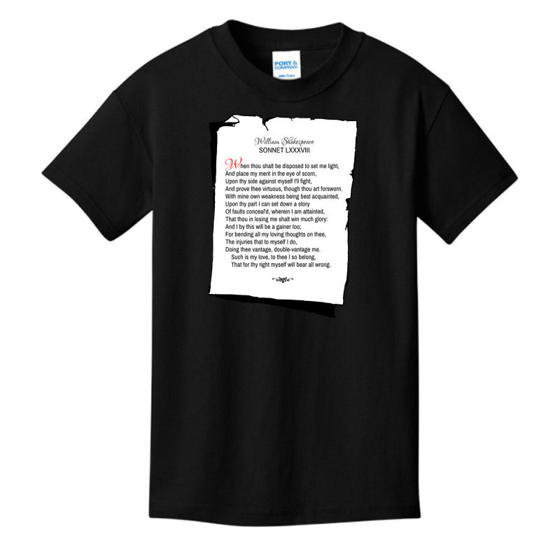 William Shakespeare's Sonnet 88 Basic Youth T-shirt by laughingtuy | Artistshot