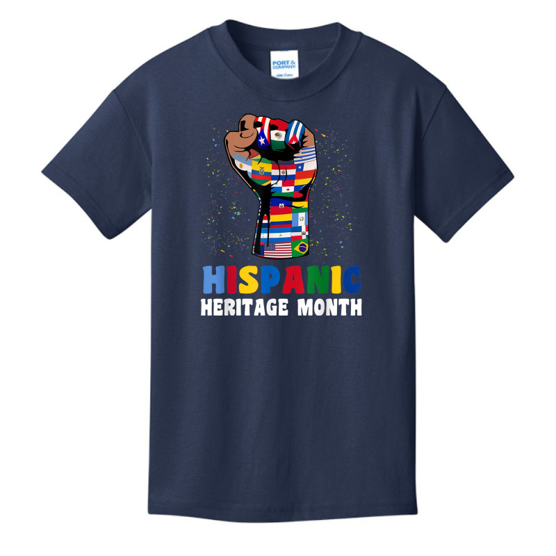 Hispanic Heritage Month Colorful Countries Flags Latinx Hand T Shirt Basic Youth T-shirt by cm-arts | Artistshot