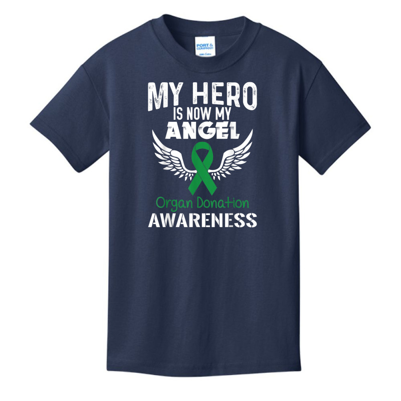 Hero Now Angel  Organ Donation Awareness Supporter Ribbon Basic Youth T-shirt by Outpost | Artistshot