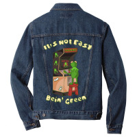 Cute Frog Playing Vintage Arcade Men Denim Jacket | Artistshot