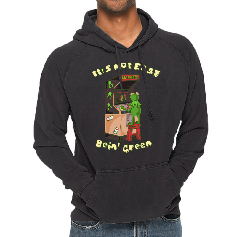 Cute Frog Playing Vintage Arcade Vintage Hoodie | Artistshot