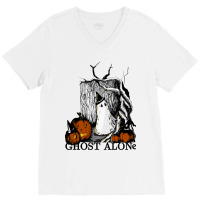 Ghost Alone V-neck Tee | Artistshot