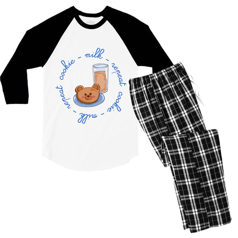 Cookie Milk Repeat Men's 3/4 Sleeve Pajama Set | Artistshot