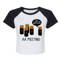 Funny Aa Meeting. Hi! My Name Is Todd And Im A Bat Raglan Crop Top | Artistshot