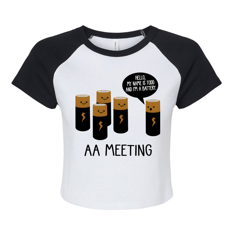 Funny Aa Meeting. Hi! My Name Is Todd And Im A Bat Raglan Crop Top by Miracleprint | Artistshot