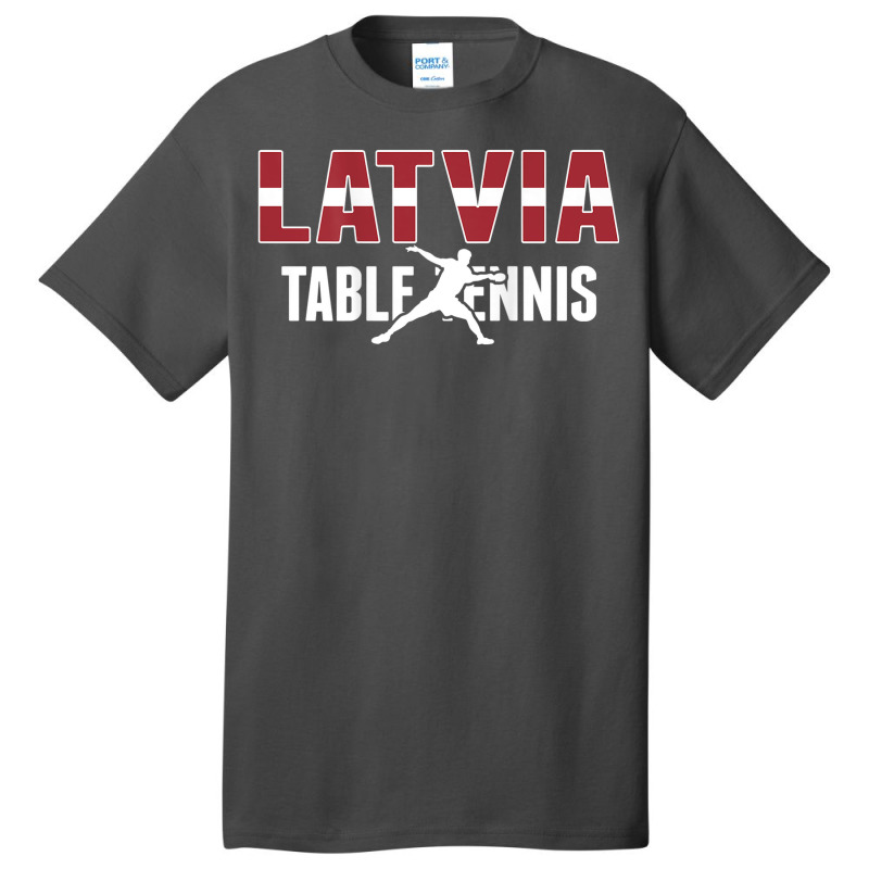 Latvia Table Tennis Fans Jersey Latvian Ping Pong Lovers Basic T-shirt by Fashonus | Artistshot