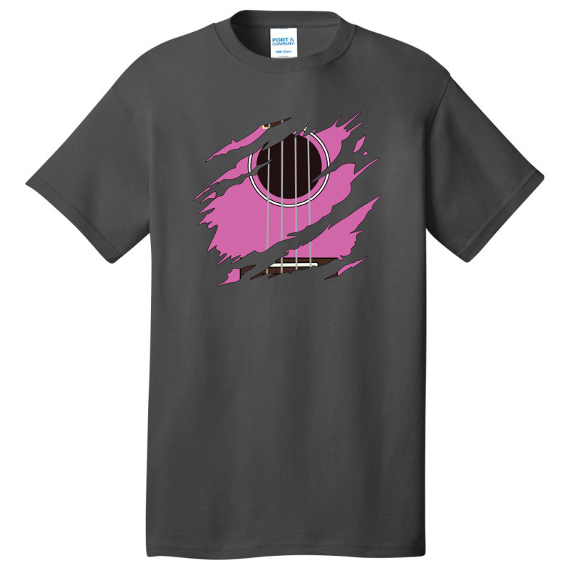 Ripped Ukulele Pink Color Basic T-shirt | Artistshot