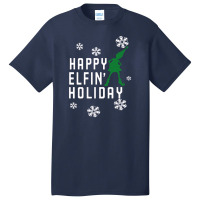 Happy Elfin Holiday [gemuk] Basic T-shirt | Artistshot