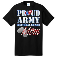 Proud Army National Guard Mom Usa Heart Mothers Day Basic T-shirt | Artistshot