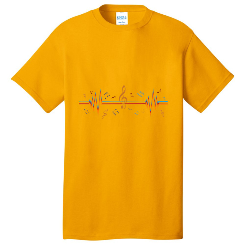 Music Notes Heartbeat For Music Lover Basic T-shirt | Artistshot