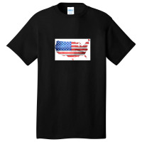 American Flag & Map Basic T-shirt | Artistshot