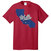 Watts California Los Angeles Ca Map T Shirt Basic T-shirt | Artistshot