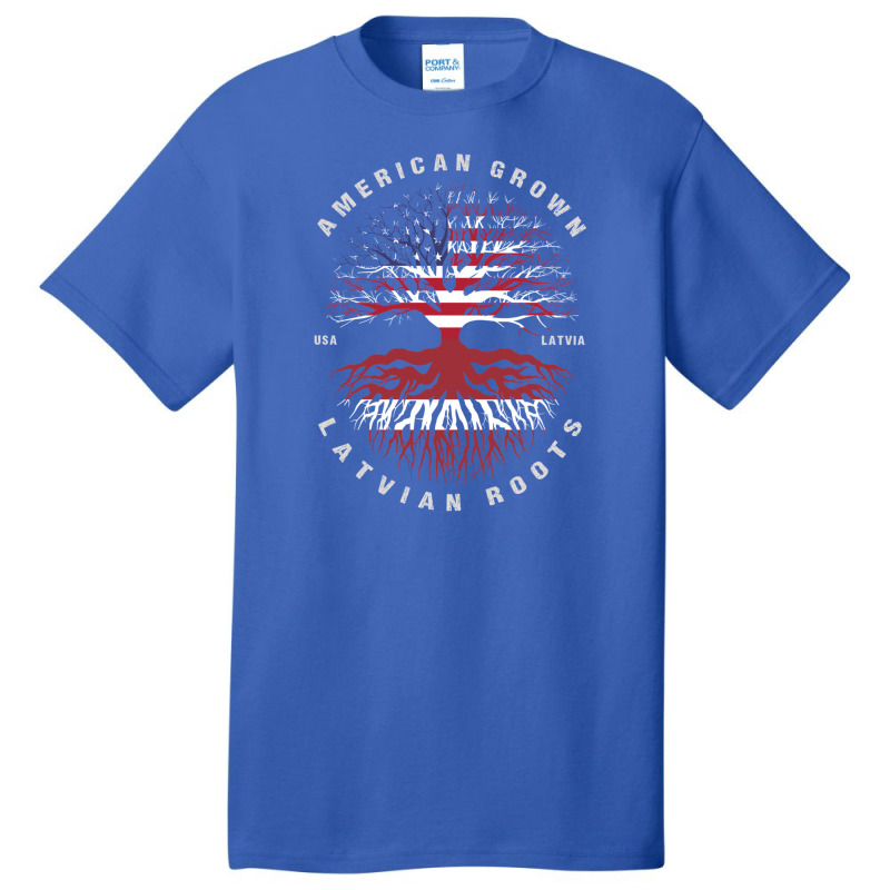 American Grown Latvian Roots Latvia Flag Basic T-shirt by WilmaMorgan | Artistshot