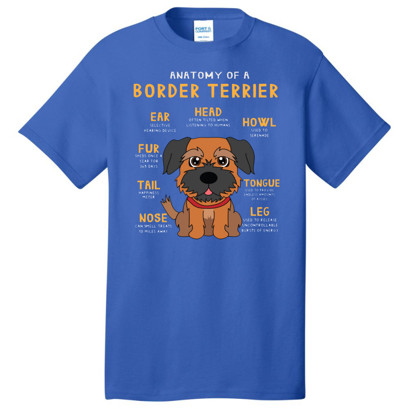 Border Terrier Anatomy Funny Dog Mom Dad Cute Gift Basic T-shirt | Artistshot