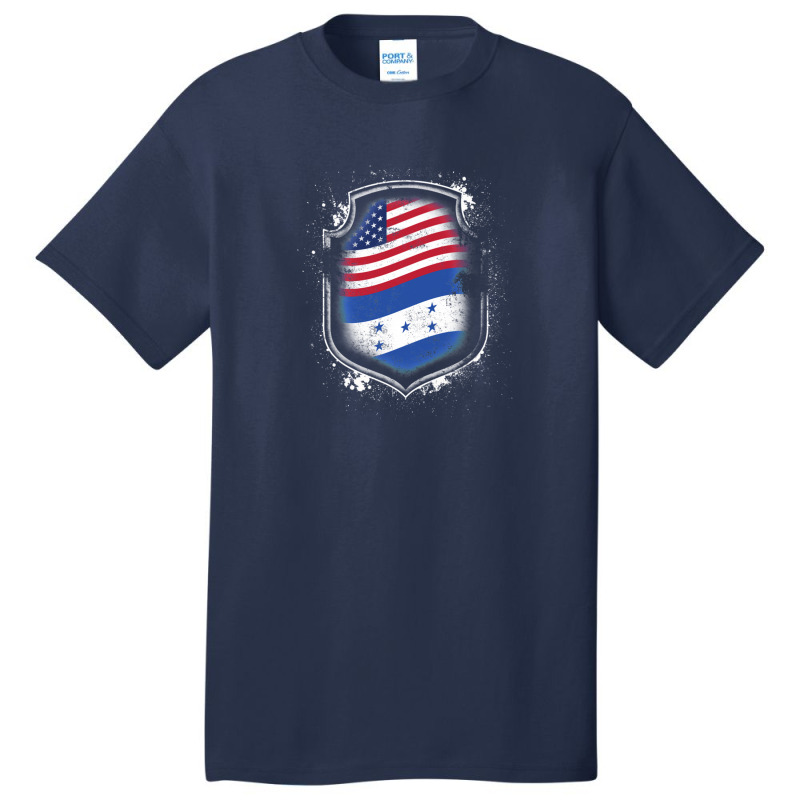 Honduran American Flag Basic T-shirt by RichardLopez | Artistshot