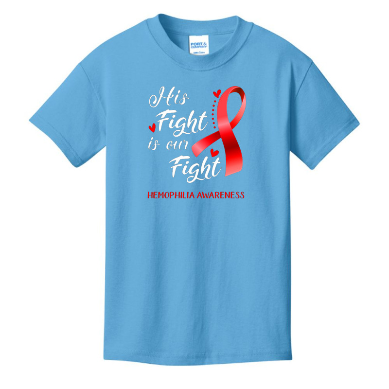 His Fight Is Our Fight Hemophilia Awareness Support Basic Youth T-shirt by cm-arts | Artistshot