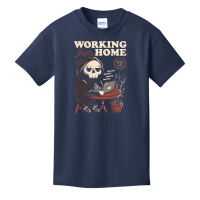 Working From Home Office Grim Reaper Skull Cute Halloween T Shirt Basic Youth T-shirt | Artistshot