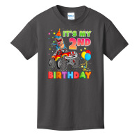 It's My 2nd Birthday 2 Year Old Dinosaur Monster Car Truck Basic Youth T-shirt | Artistshot