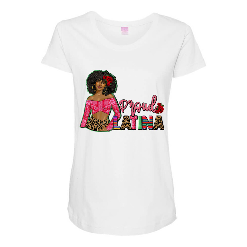 Proud Latina Afro Woman Maternity Scoop Neck T-shirt by afrowomandigitalshop@gmail.com | Artistshot